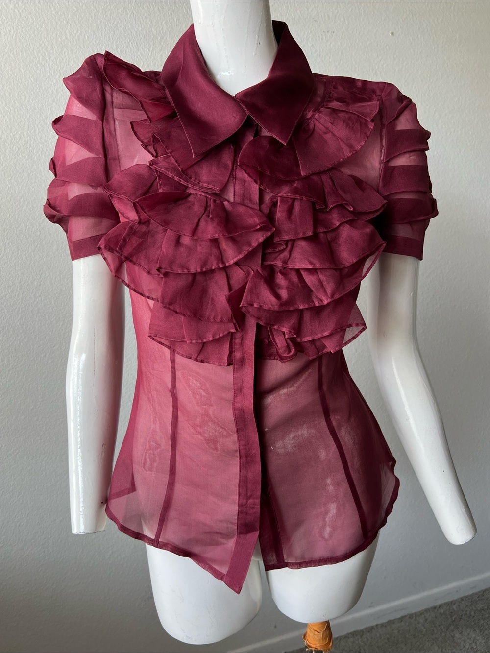 Guess by Marciano 100% SILK blouse with ruffles- XS